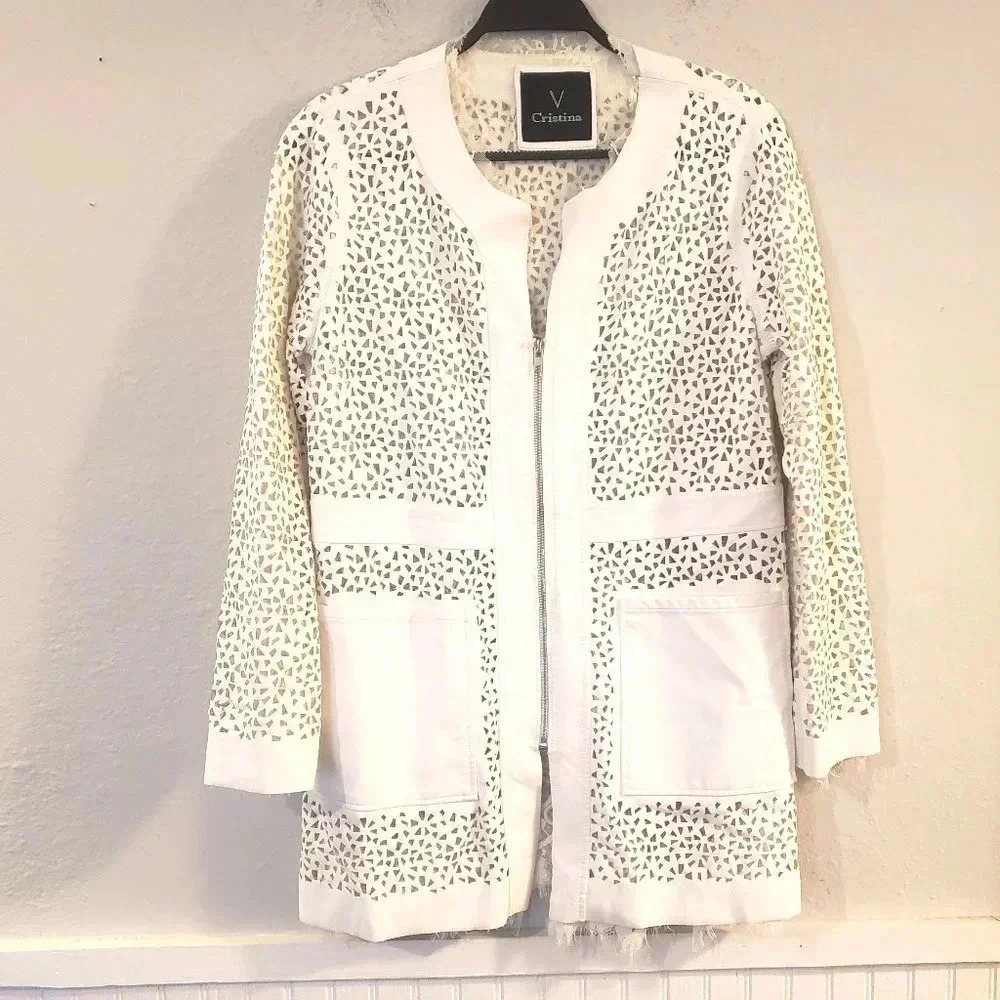 Vegan Faux Leather Cream Jacket
